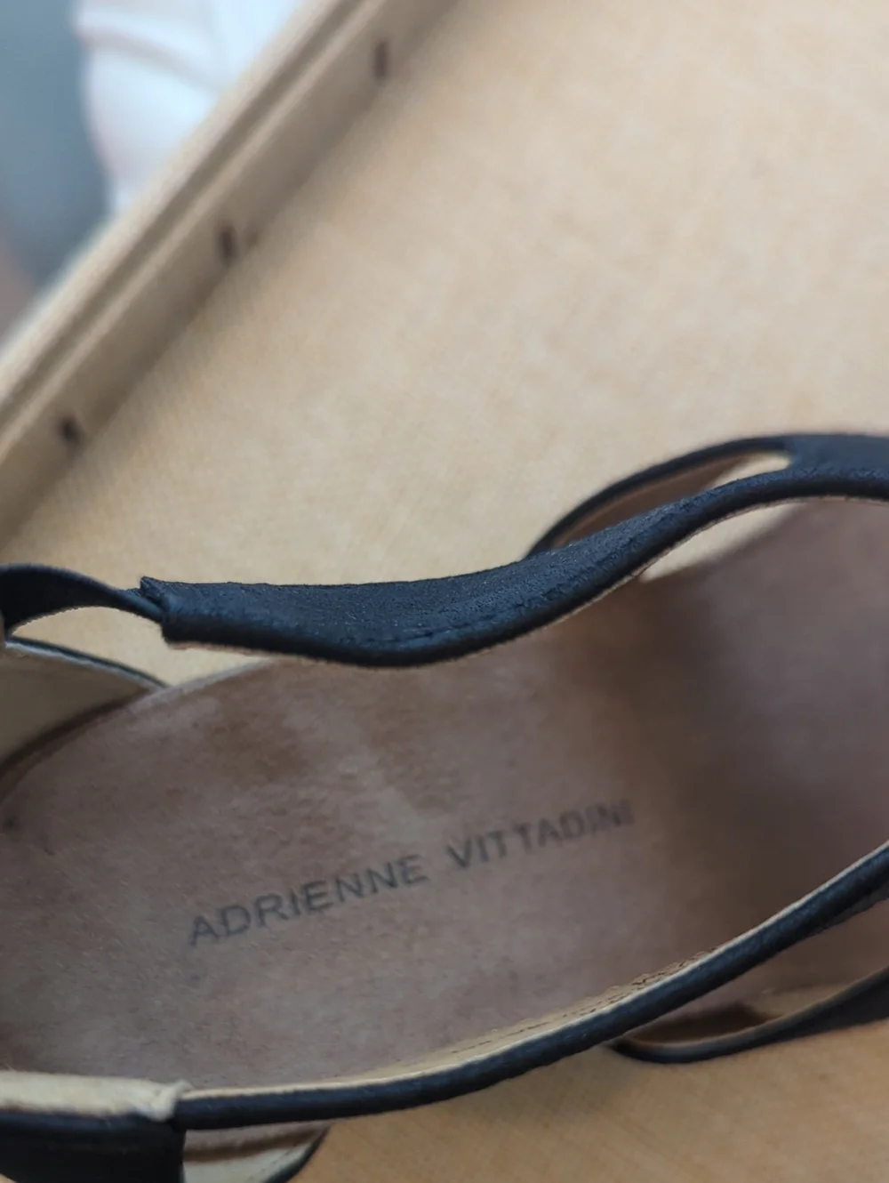 Adrienne Vittadini Black Tricia  Wedge Sandals Back Zip Cork Plataform 6.5